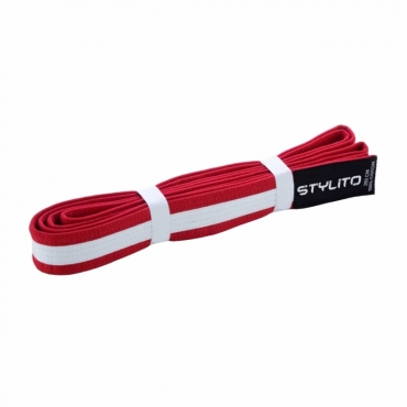 WHITE STRIPE RED BELT